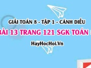 Giải bài 13 trang 121 Toán 8 Tập 1 SGK Cánh Diều